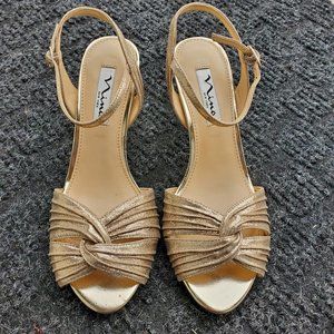 Nina New York Gold Metallic Dress Sandals